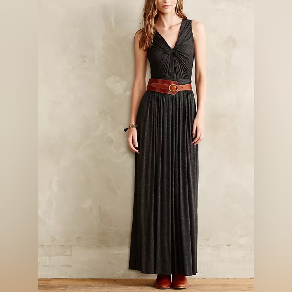 Antropologie Bailey44 Knotted Grey Maxi Dress M